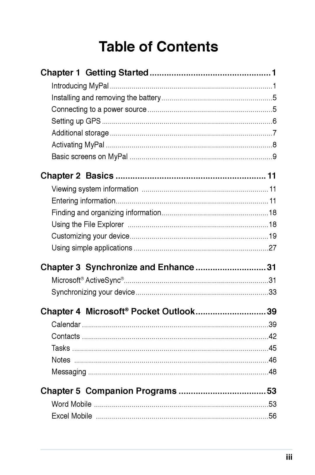 Asus A639 user manual Table of Contents 