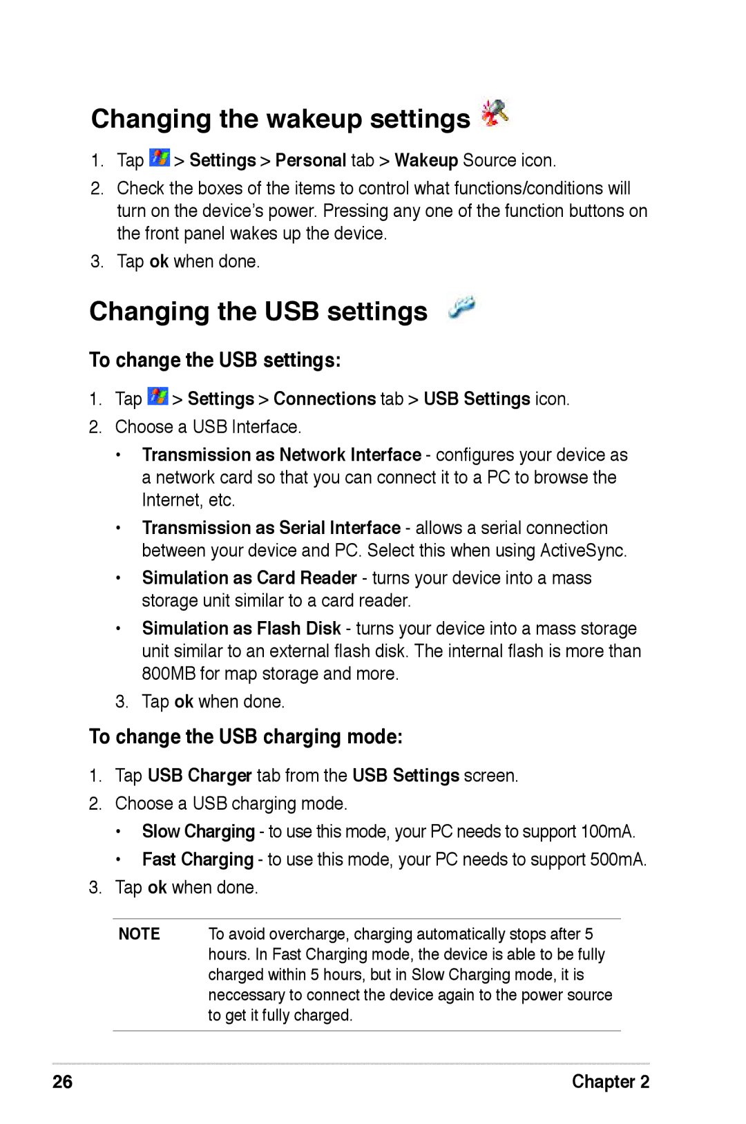 Asus A639 user manual Changing the wakeup settings, Changing the USB settings, To change the USB settings 