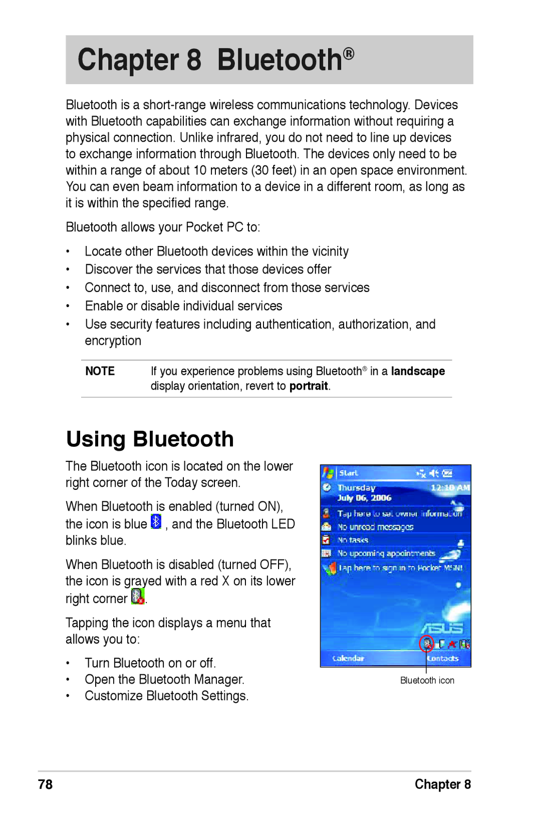 Asus A639 user manual Using Bluetooth 