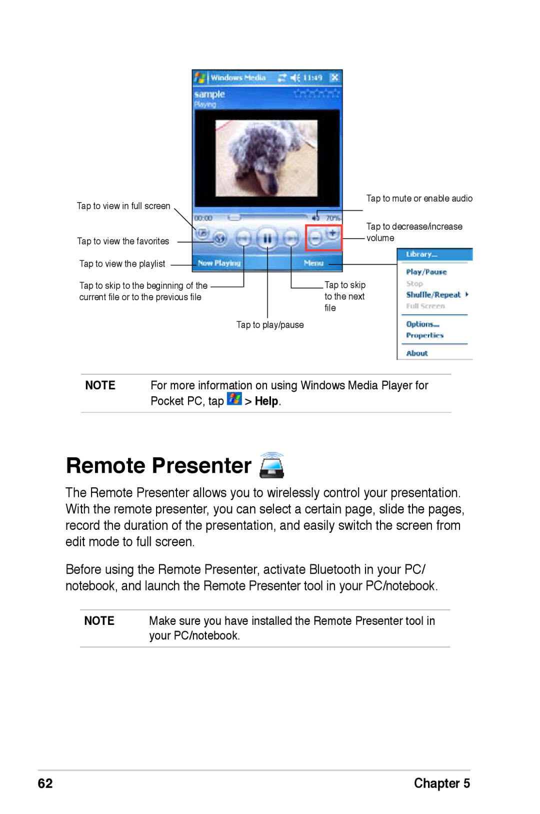 Asus A686, A696, A626 user manual Remote Presenter 