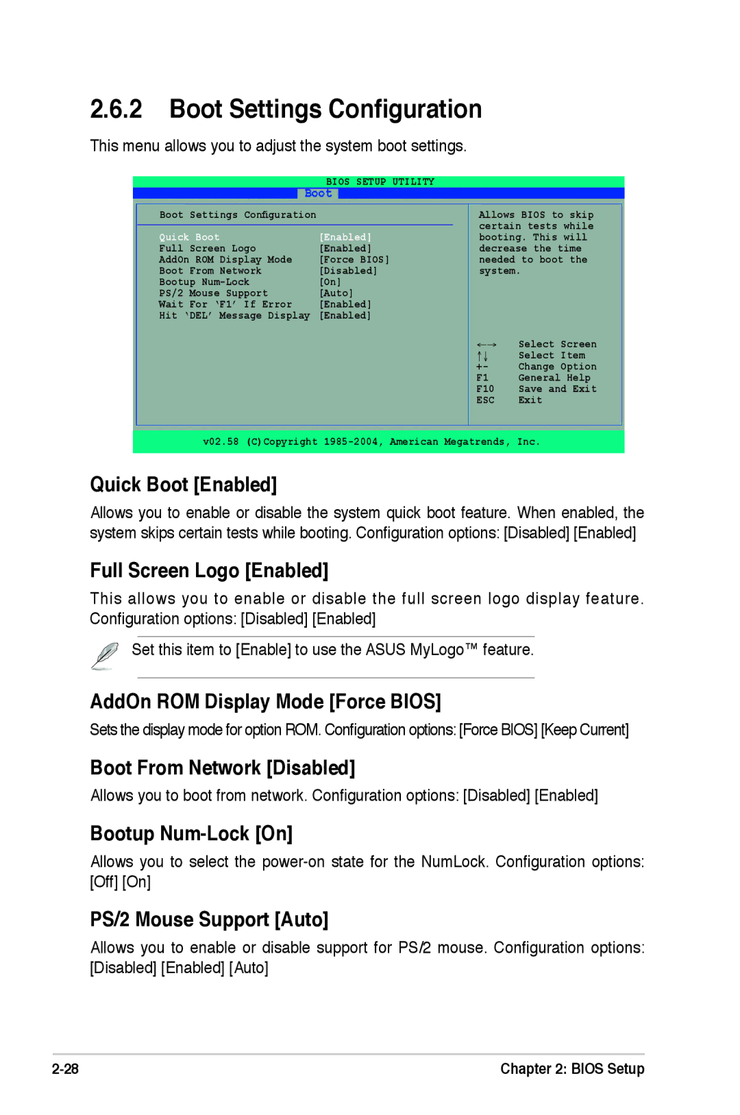 Asus A7N8X-XE manual Boot Settings Conﬁguration 