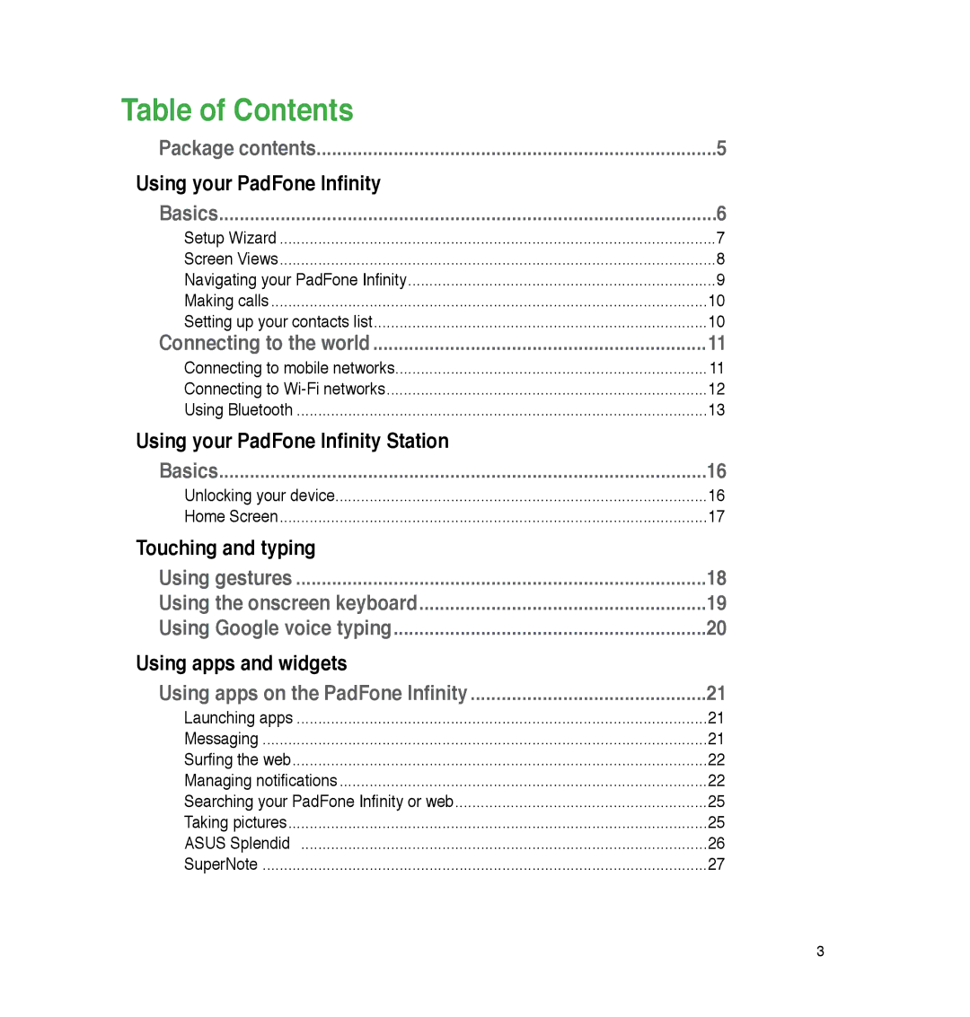 Asus P05, A86 user manual Table of Contents 