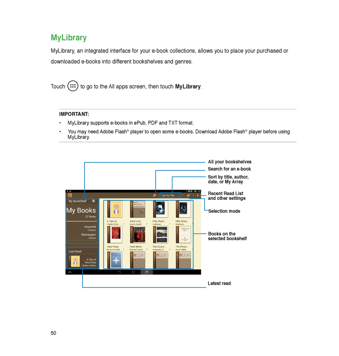 Asus A86, P05 user manual MyLibrary 