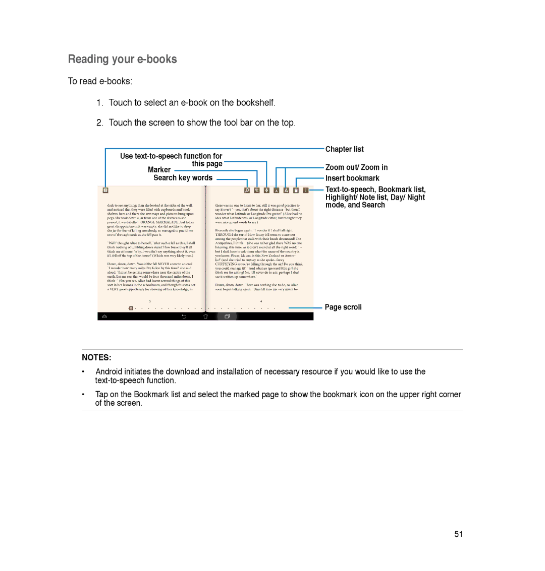 Asus P05, A86 user manual Reading your e-books 