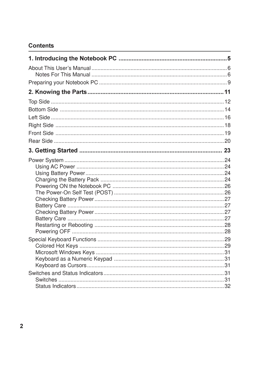 Asus A8F user manual Contents 