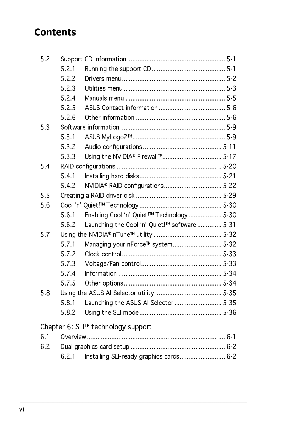 Asus A8N-SLI SE manual SLI technology support 