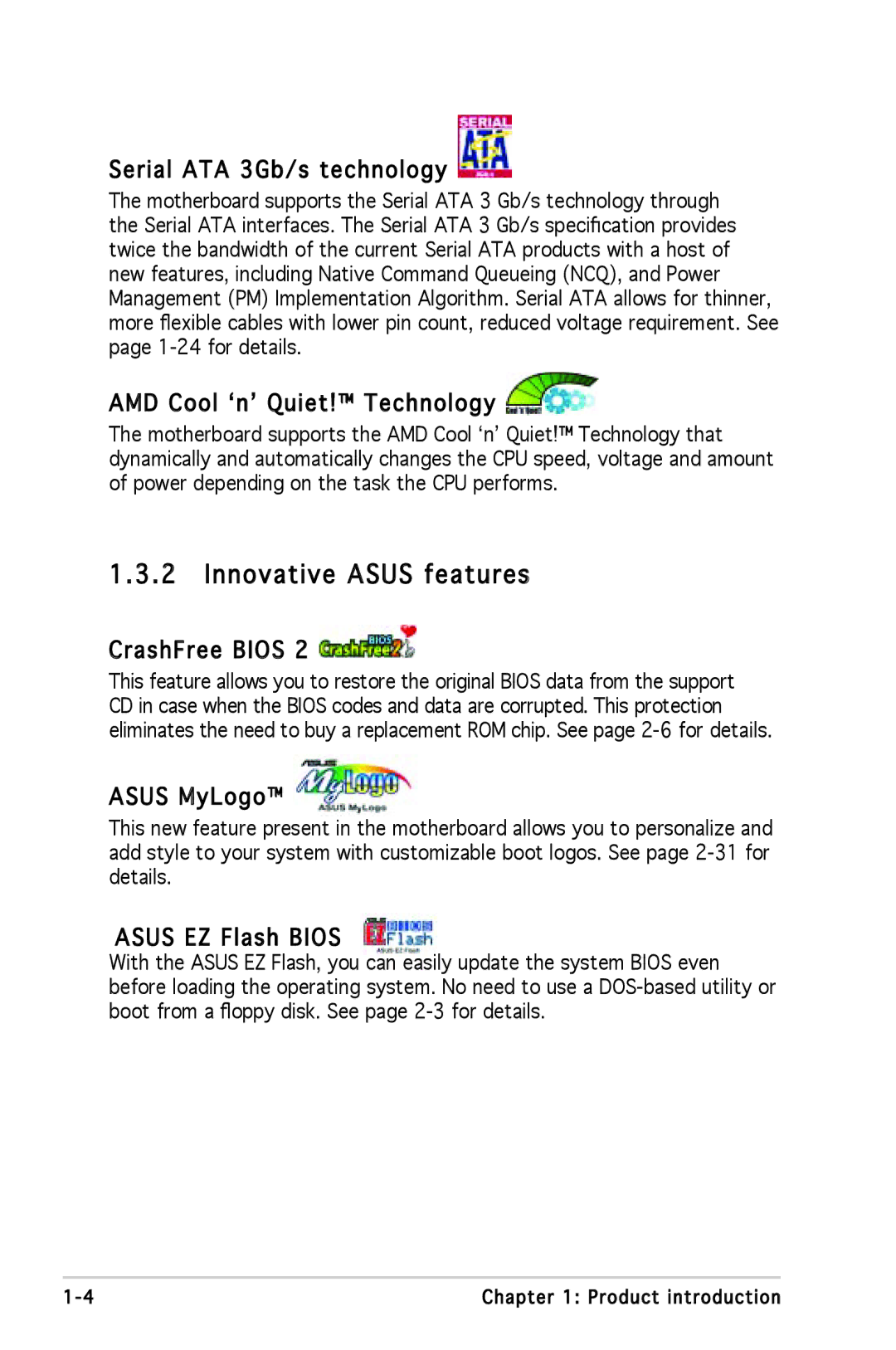 Asus A8V-VM manual Innovative Asus features 