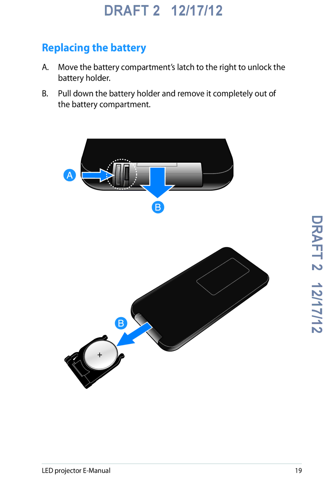 Asus B1M manual Replacing the battery 