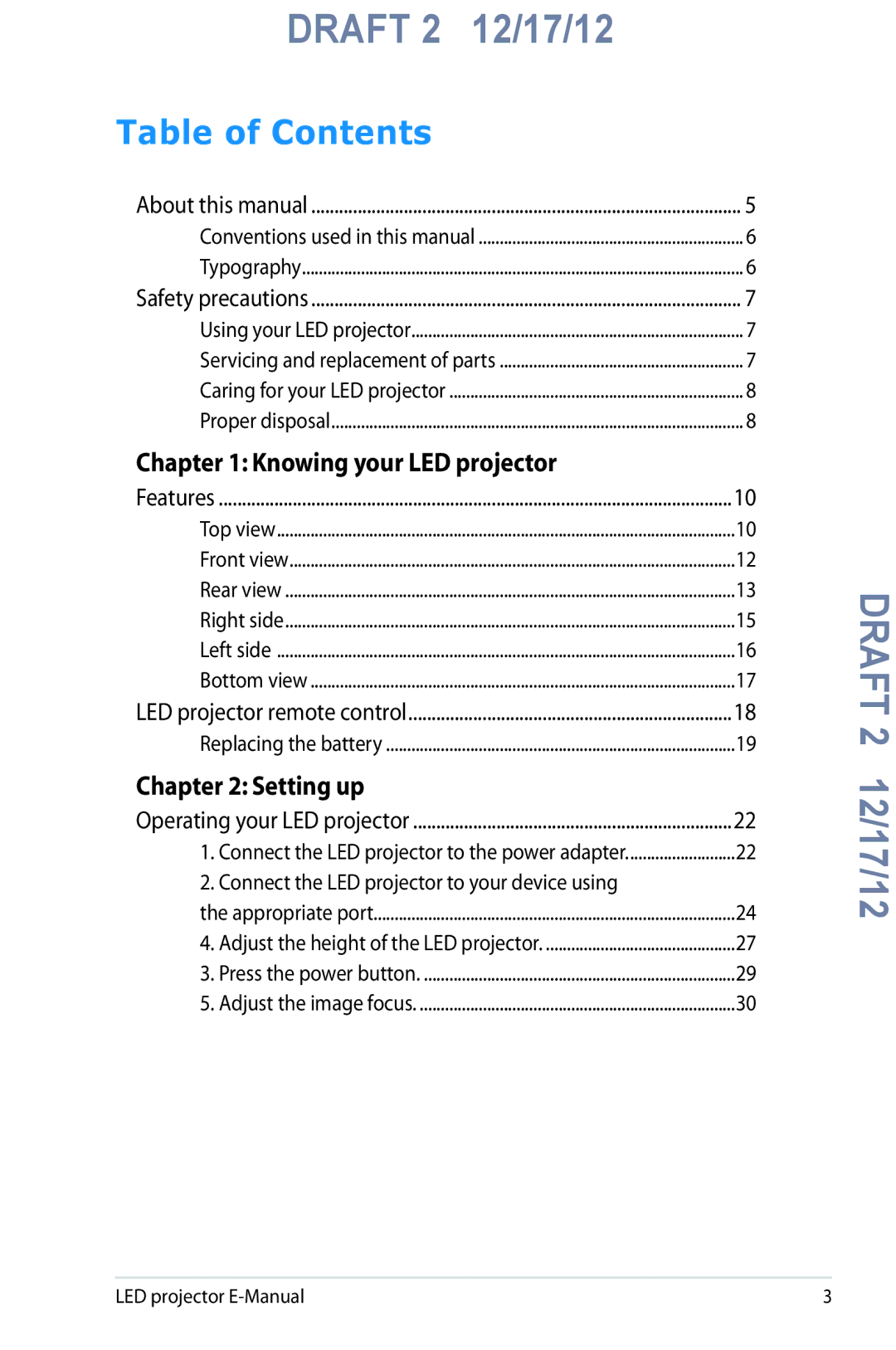 Asus B1M manual Table of Contents 