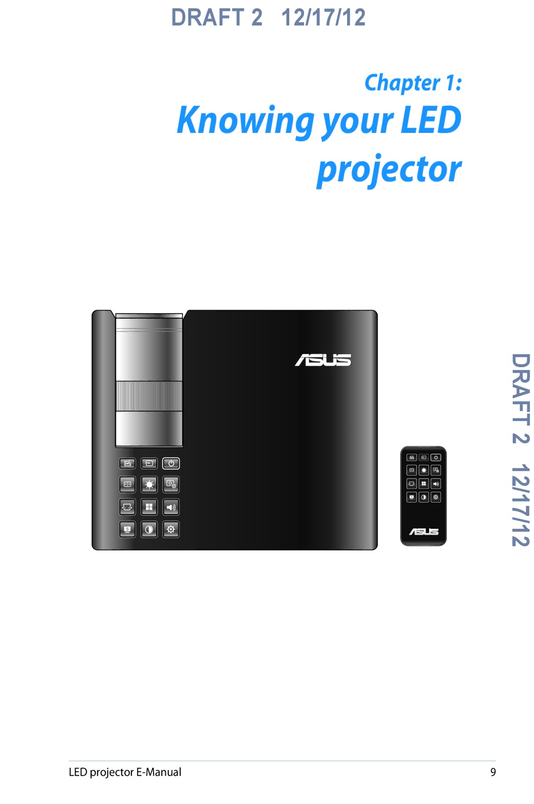 Asus B1M manual Knowing your LED projector 