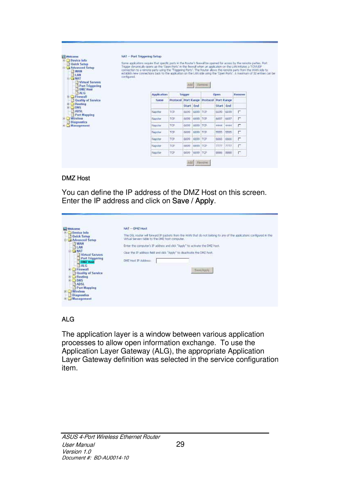 Asus BD-AU0014-10 user manual Alg 