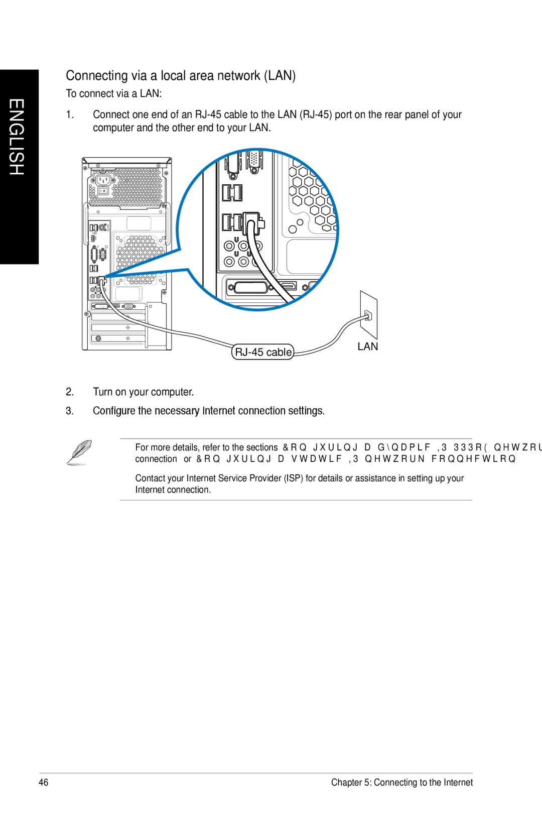 Asus CM6870 user manual Connecting via a local area network LAN, To connect via a LAN 