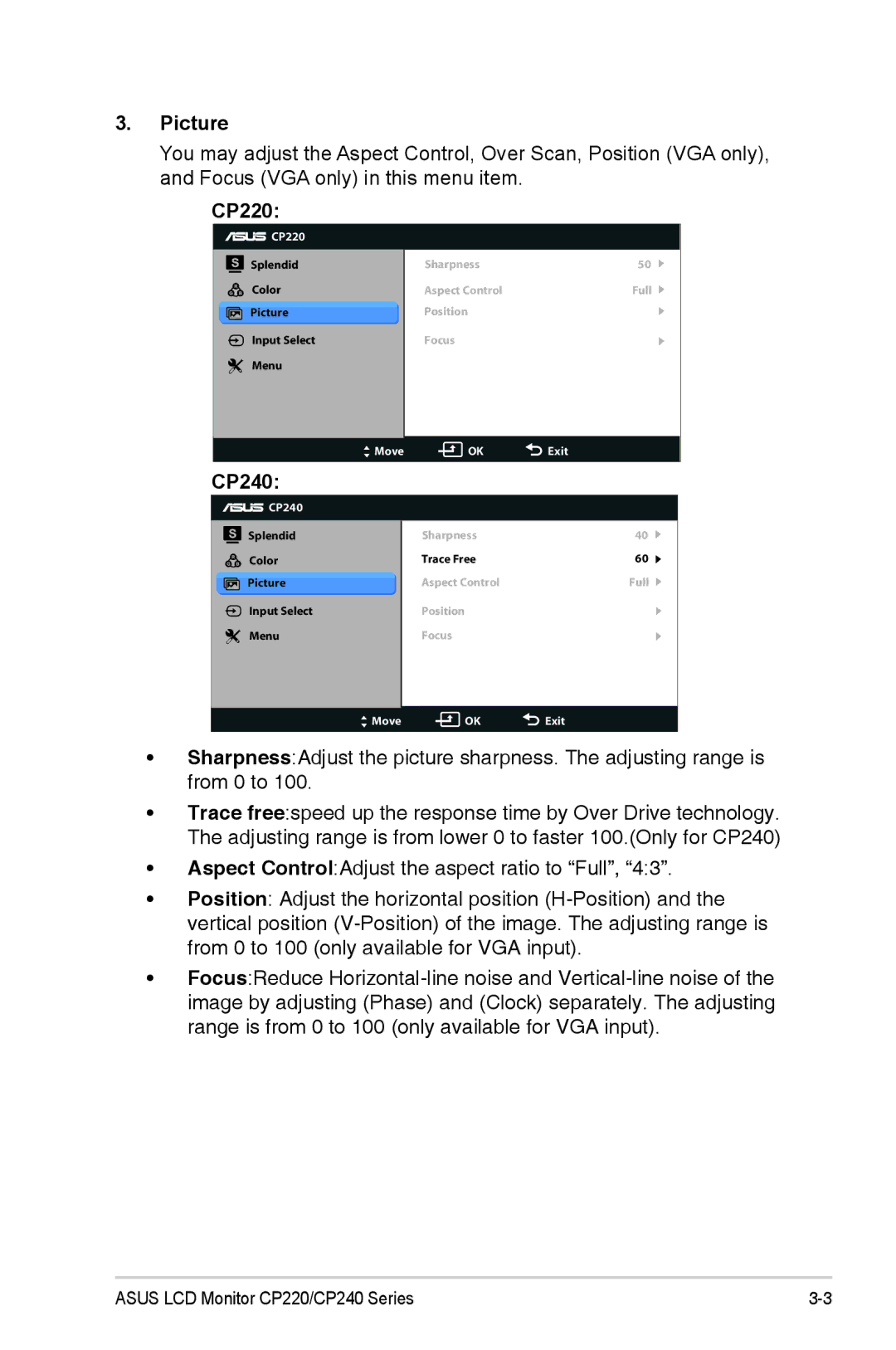 Asus CP220 manual Picture, CP240 