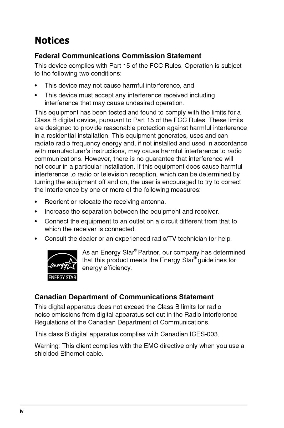 Asus CP240, CP220 manual Federal Communications Commission Statement 