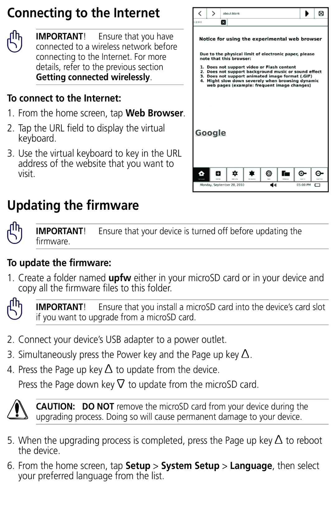 Asus DR-900 Connecting to the Internet, Updating the firmware, To connect to the Internet, To update the firmware 