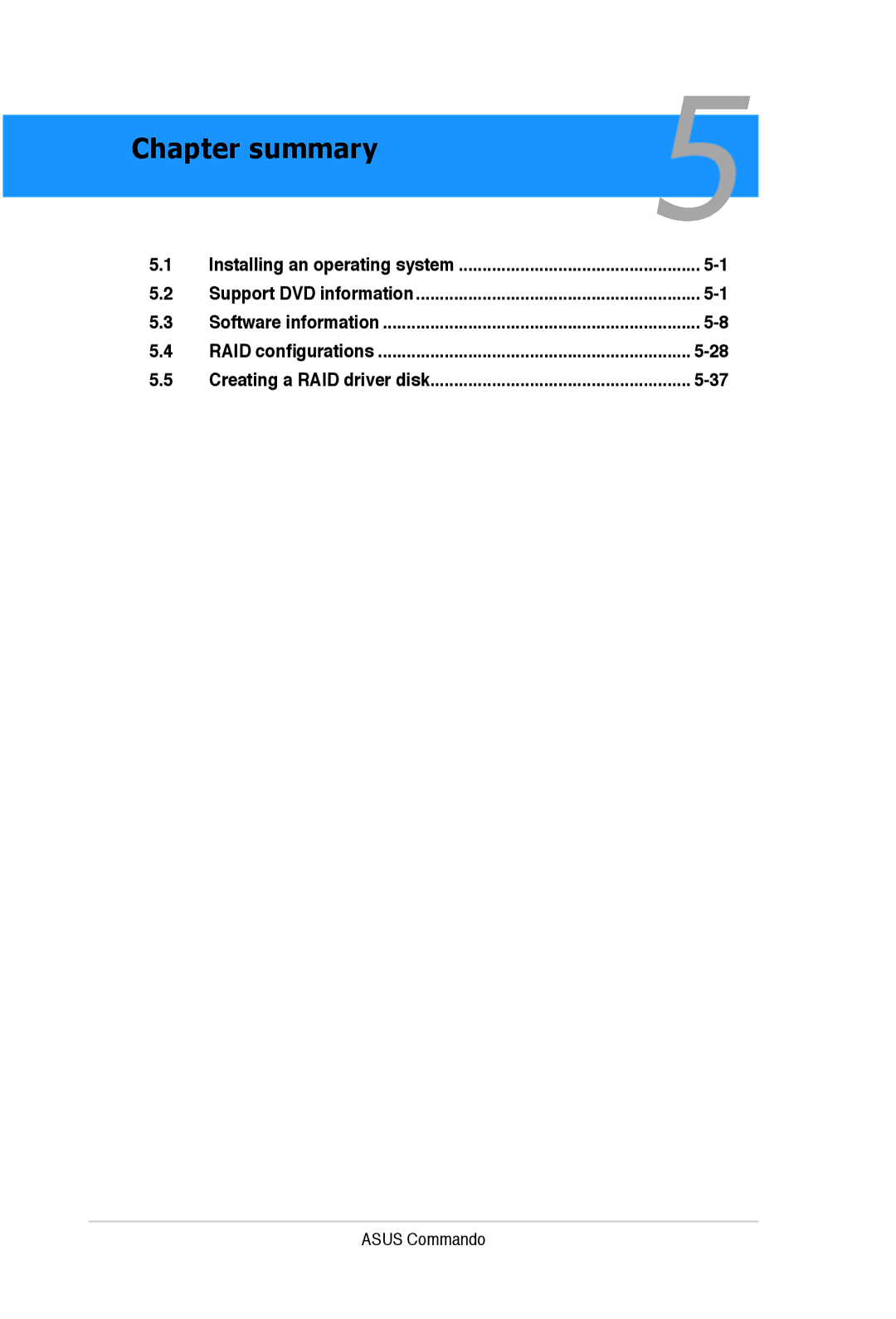 Asus E2938 manual Chapter summary 