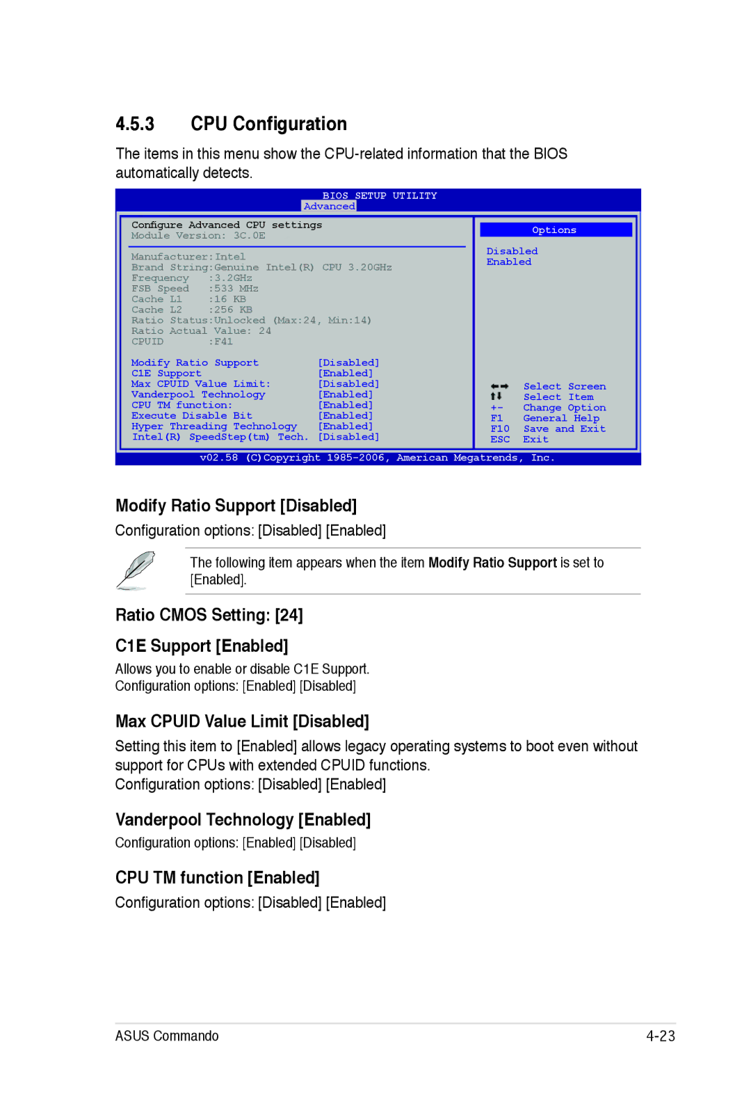 Asus E2938 manual CPU Configuration 