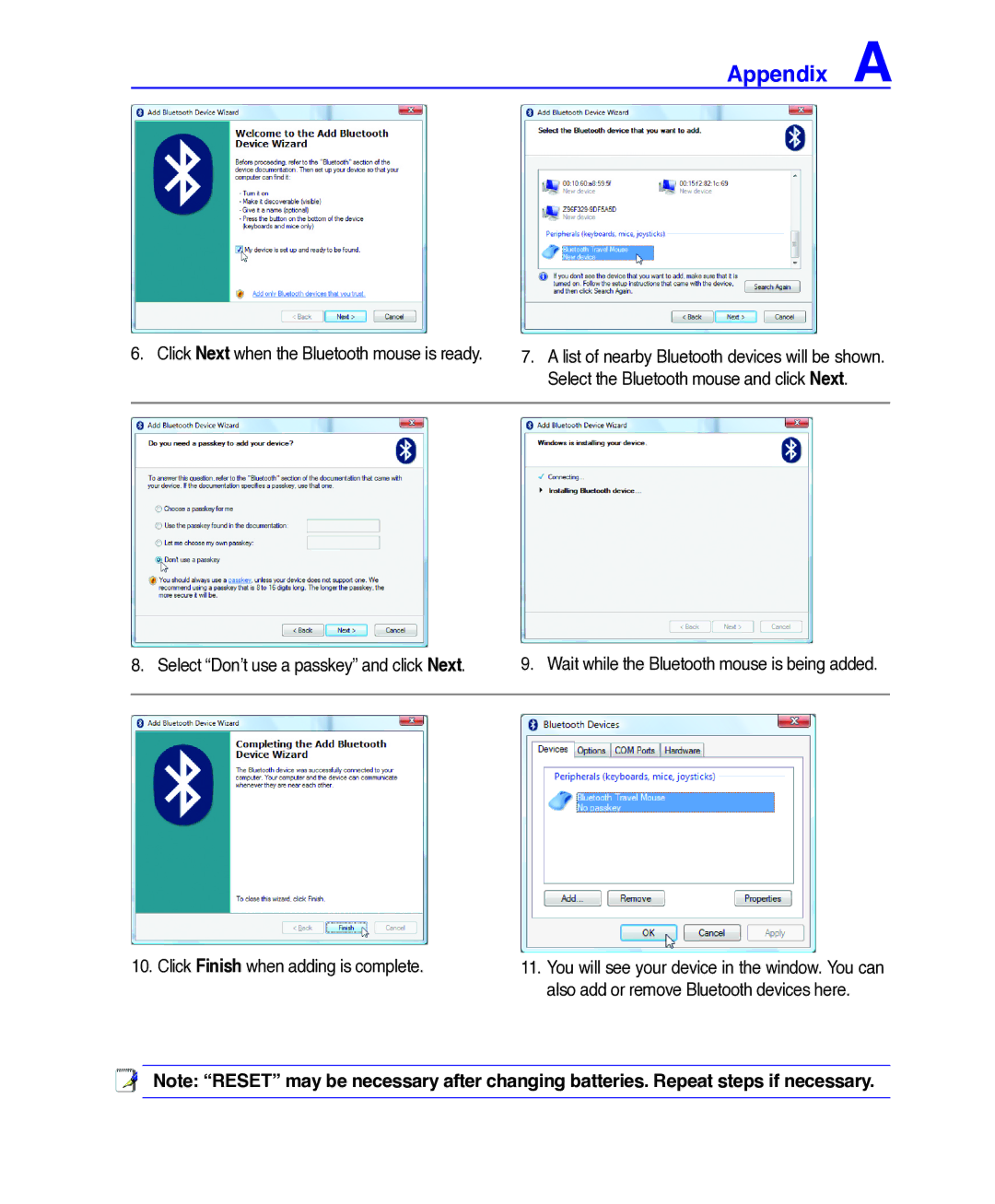 Asus E3101 user manual Select Don’t use a passkey and click Next 