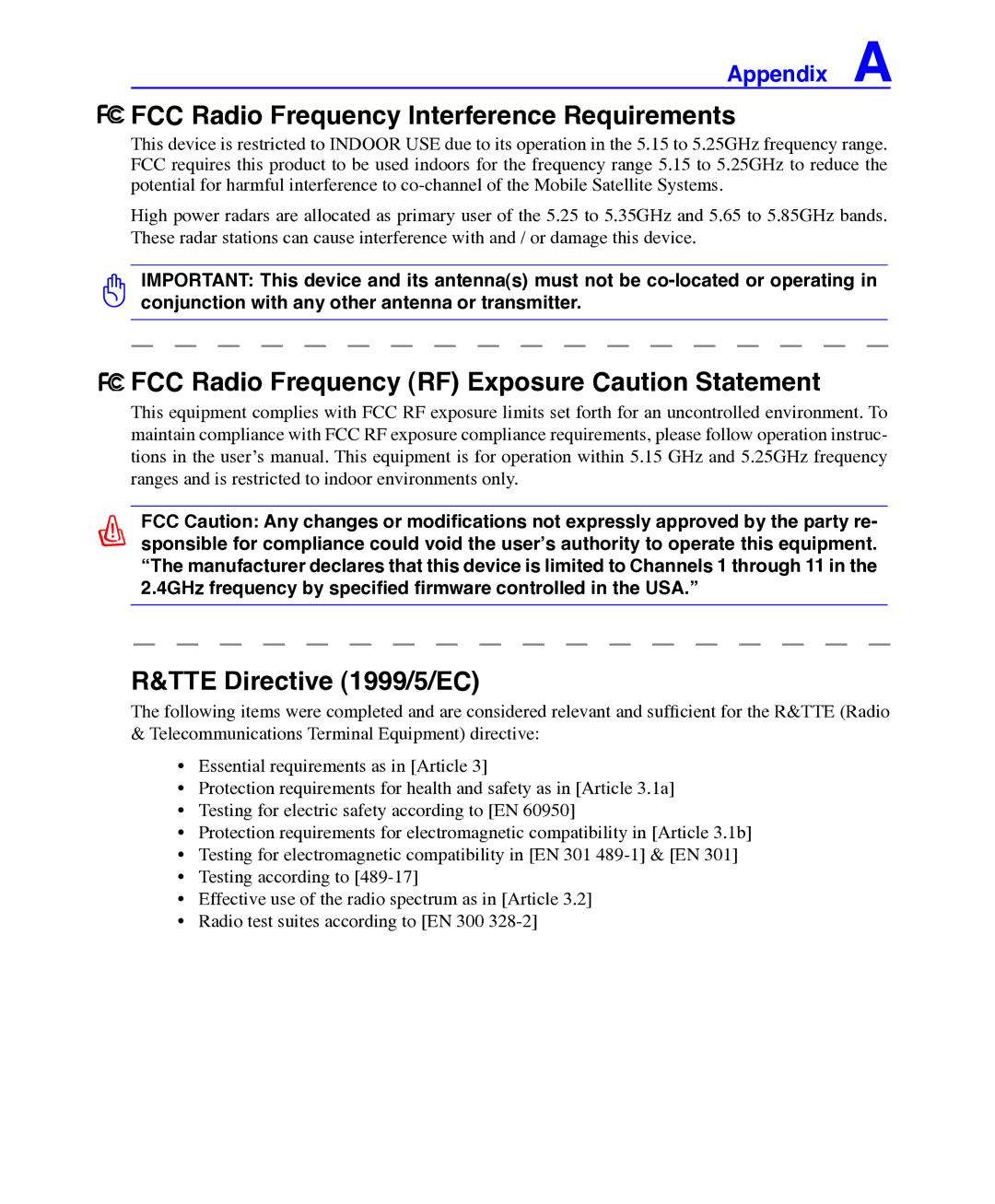 Asus E3101 user manual FCC Radio Frequency Interference Requirements, FCC Radio Frequency RF Exposure Caution Statement 