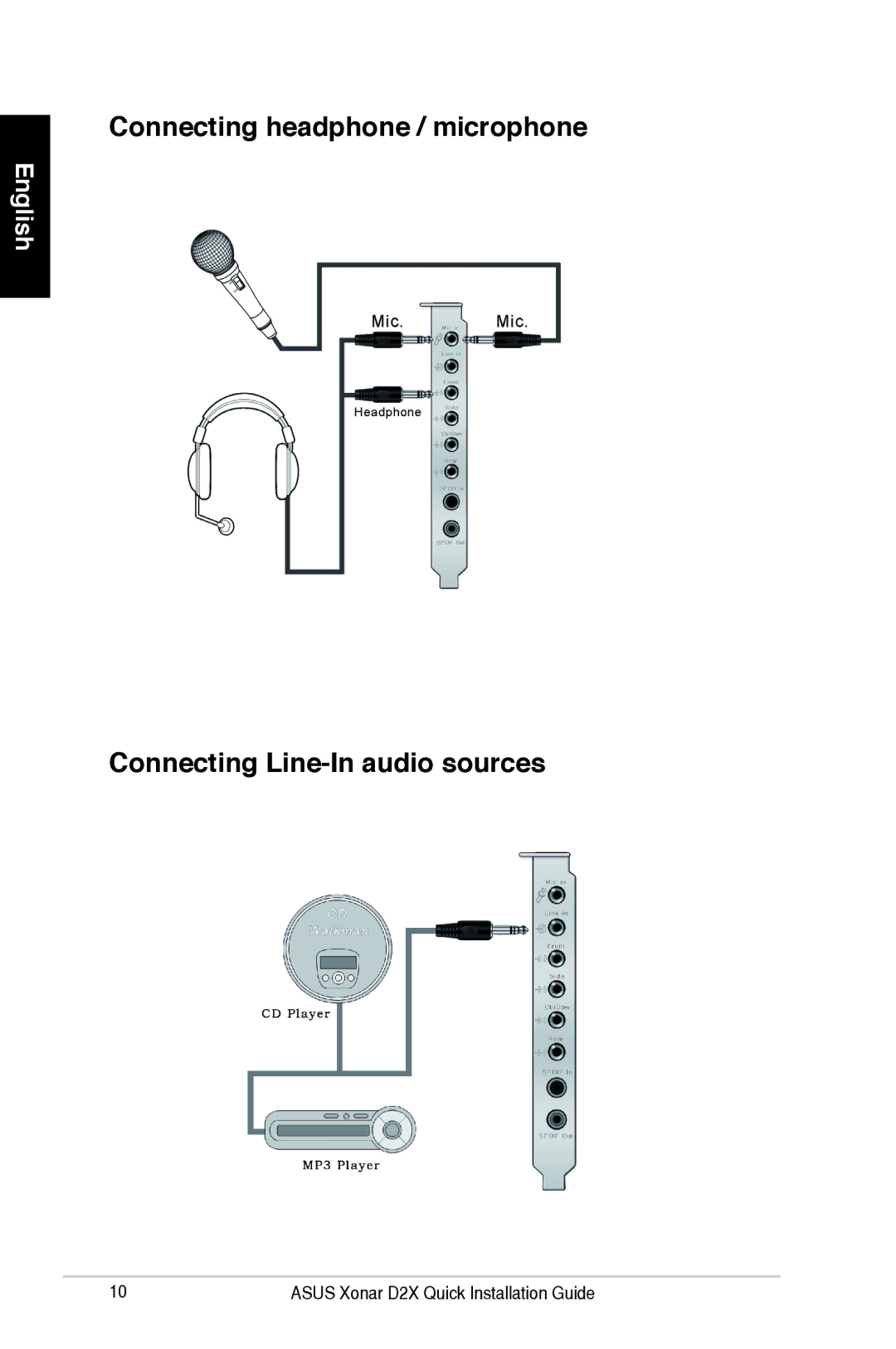 Asus E3360 manual Connecting headphone / microphone 