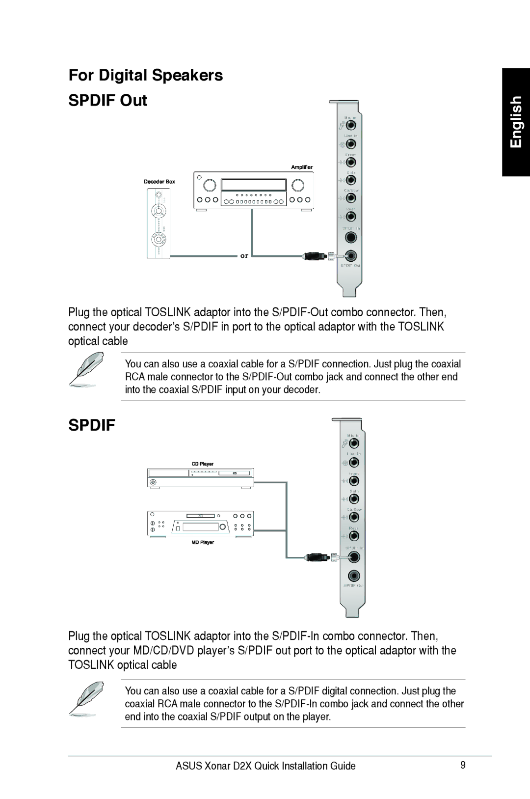 Asus E3360 manual For Digital Speakers Spdif Out 