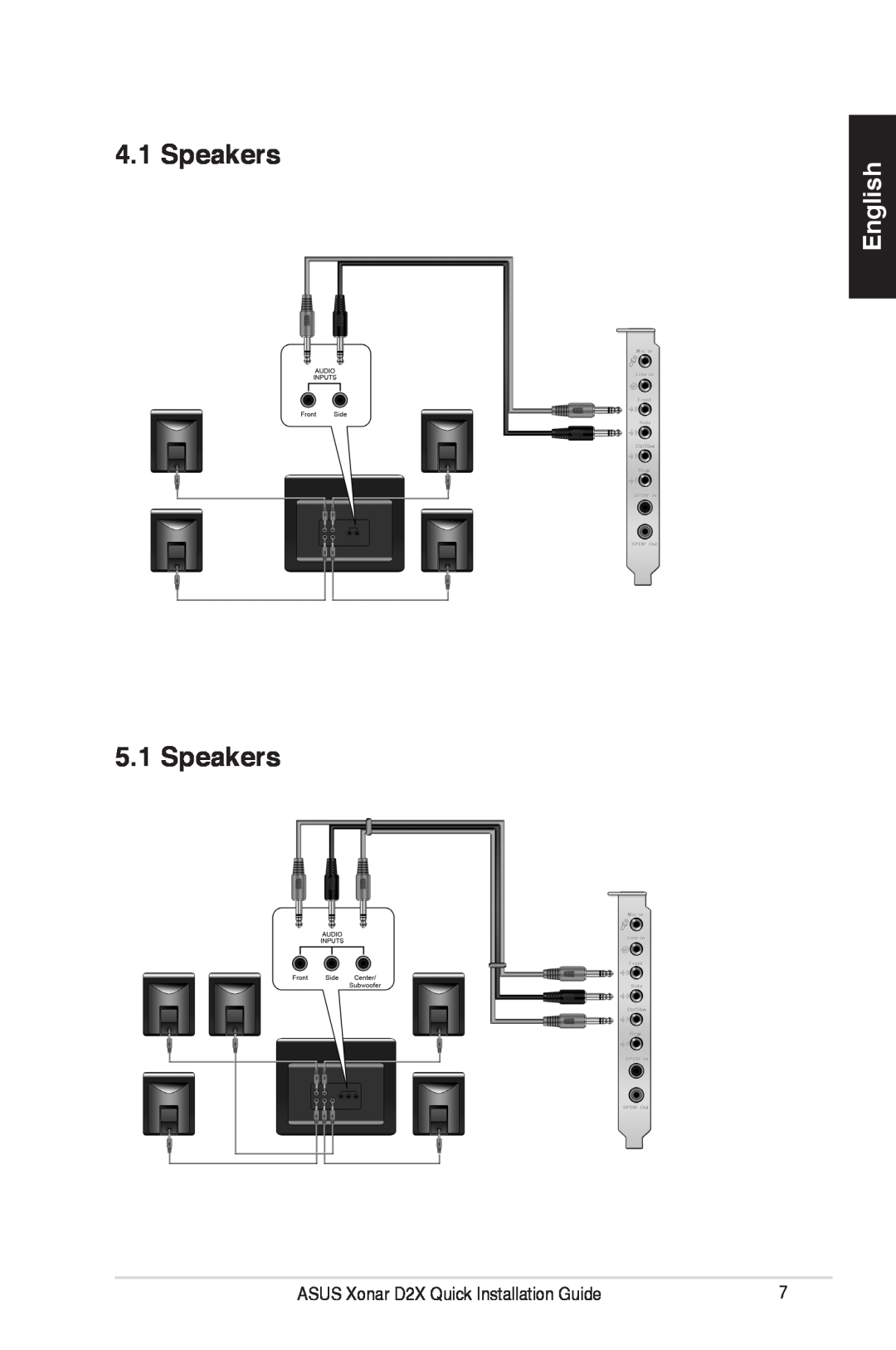 Asus E3360 manual Speakers 5.1 Speakers, English 