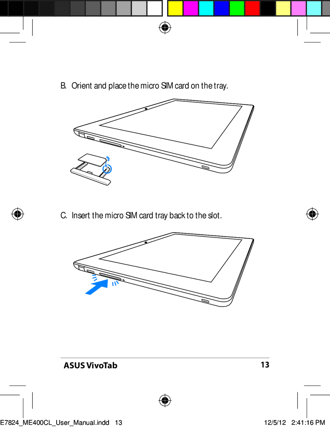 Asus ME400CC1BKKT, E7824, ME400CC1BKKIT, ME400C-C2-BK, TF810CC1GR user manual Asus VivoTab 