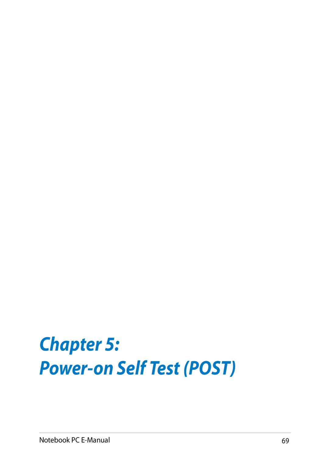 Asus E8438 manual Chapter Power-on Self Test Post 