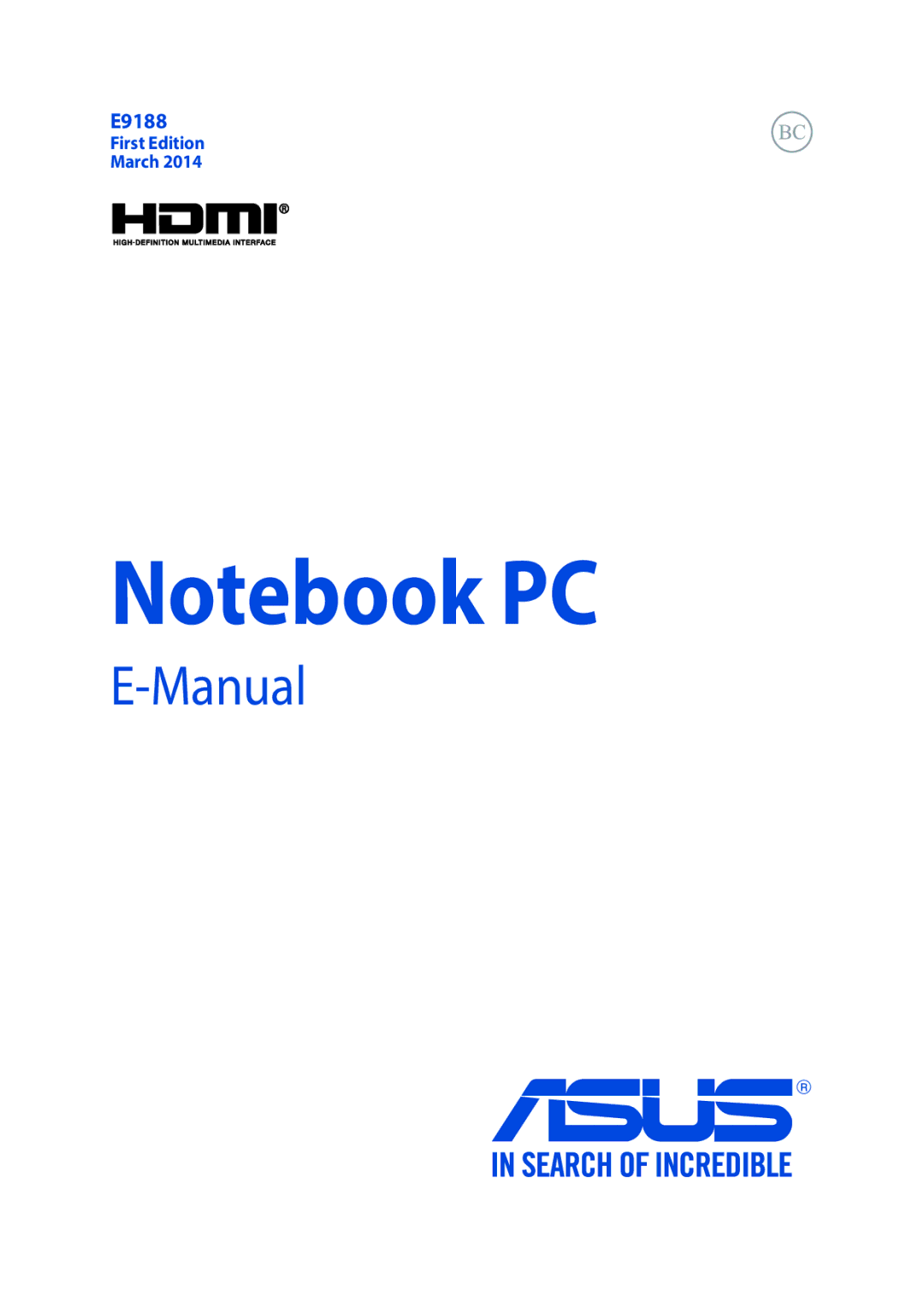 Asus E9188 manual Manual 