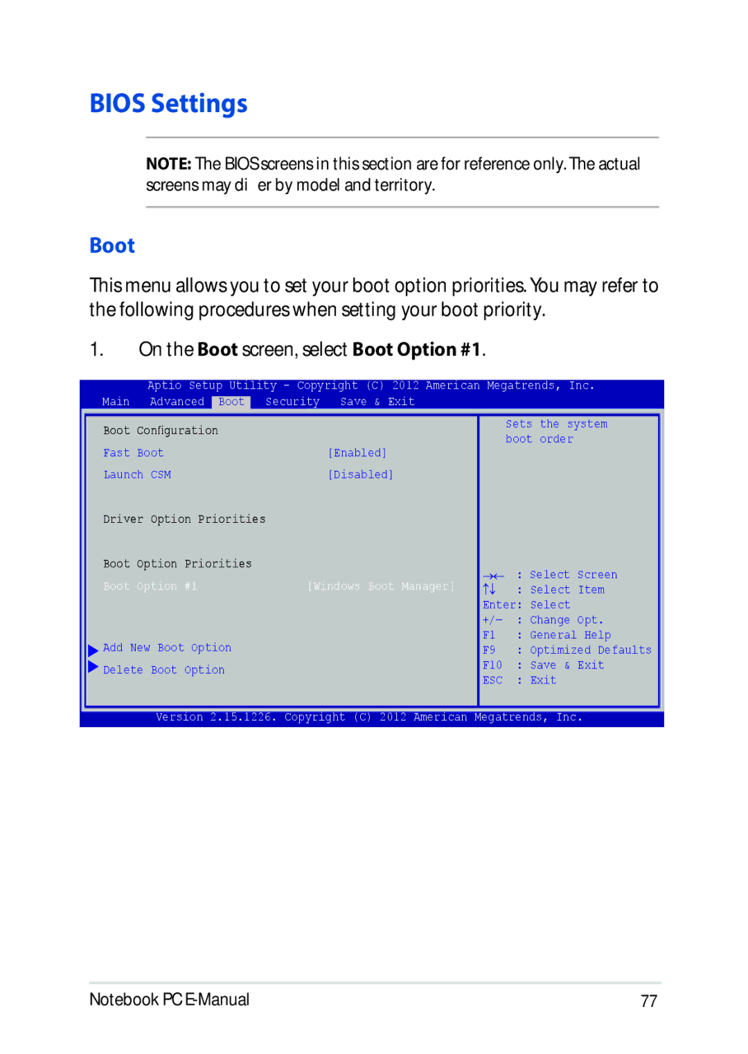 Asus E9188 manual Bios Settings, Boot 