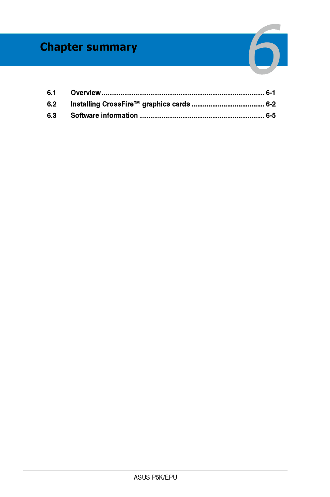 Asus EPU manual Chapter summary 