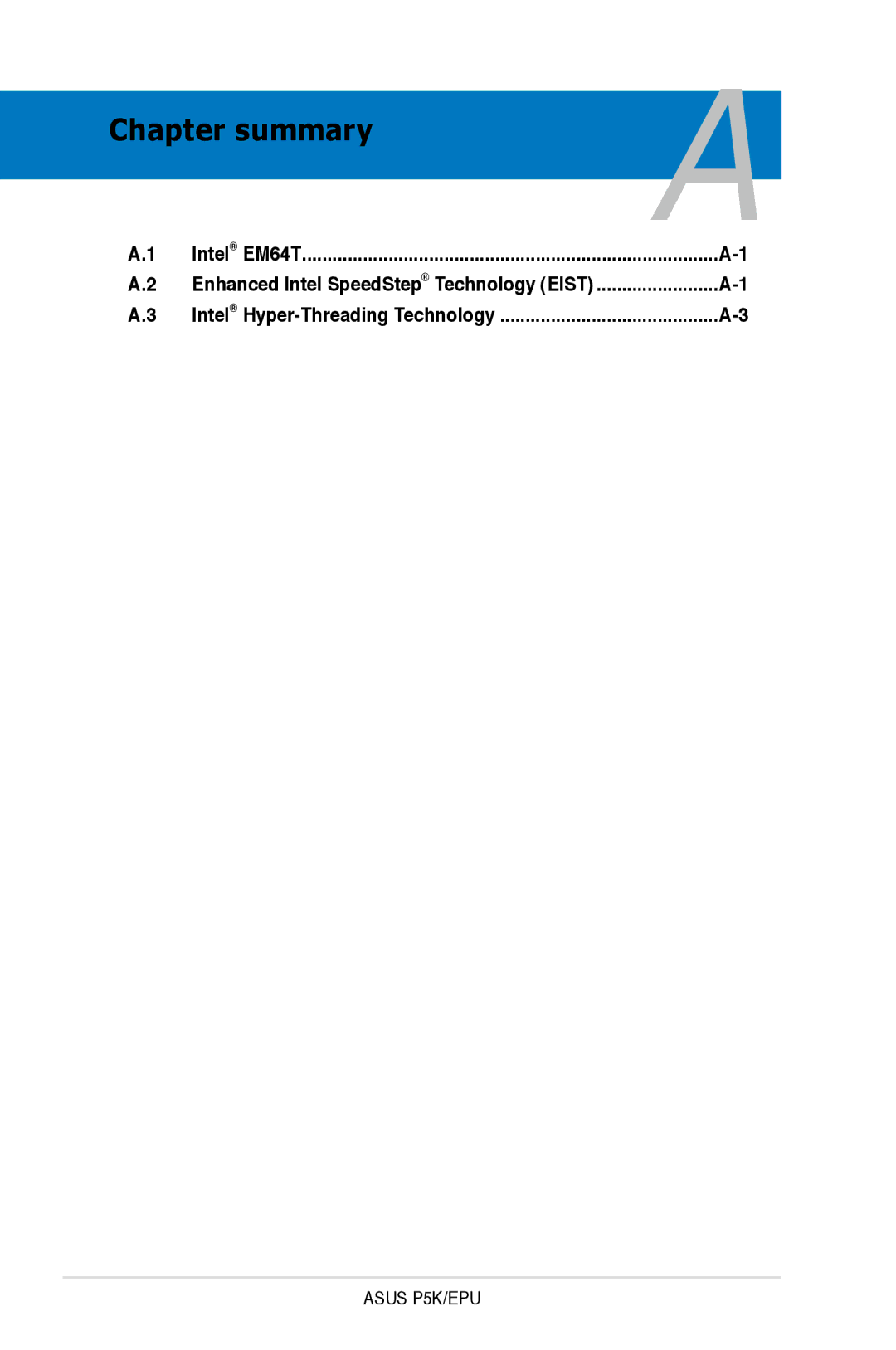 Asus EPU manual Intel EM64T 