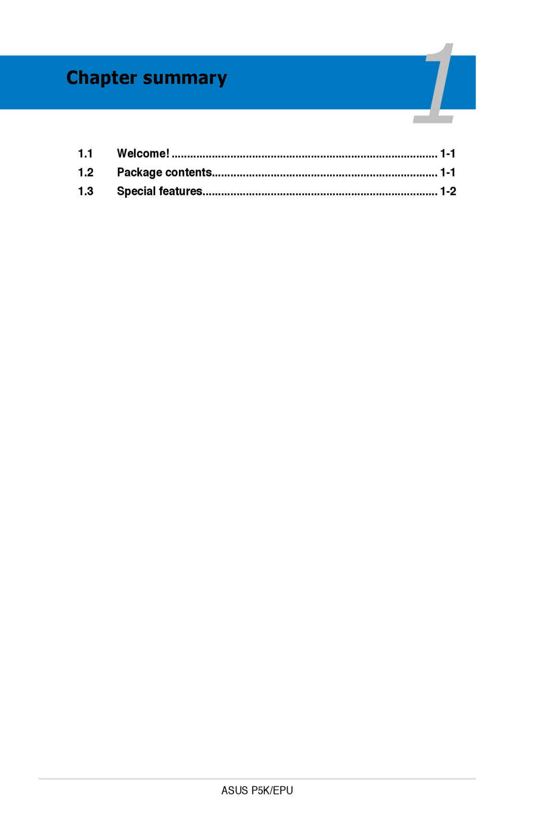 Asus EPU manual Chapter summary 