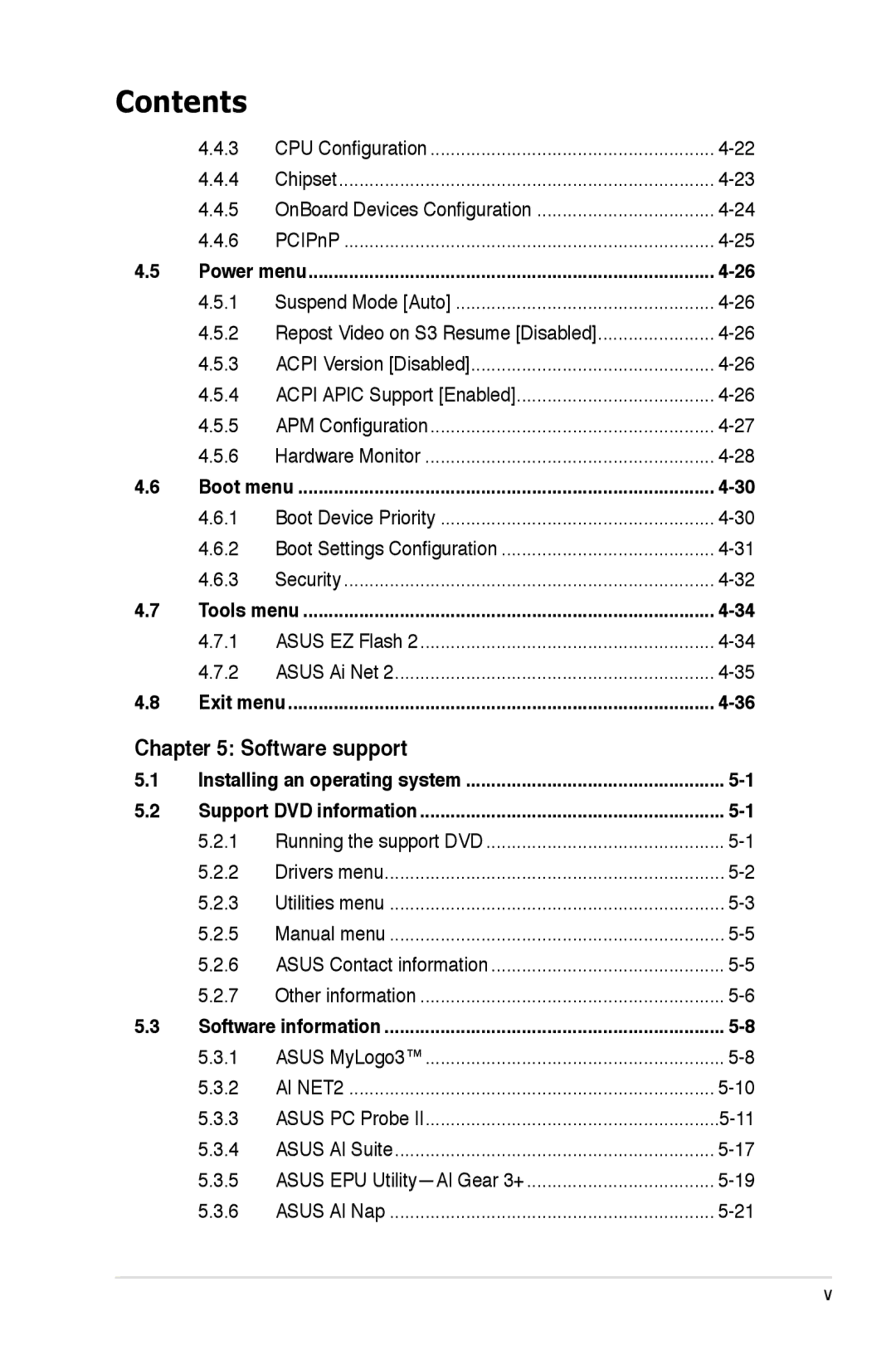 Asus EPU manual Software support, Installing an operating system Support DVD information 