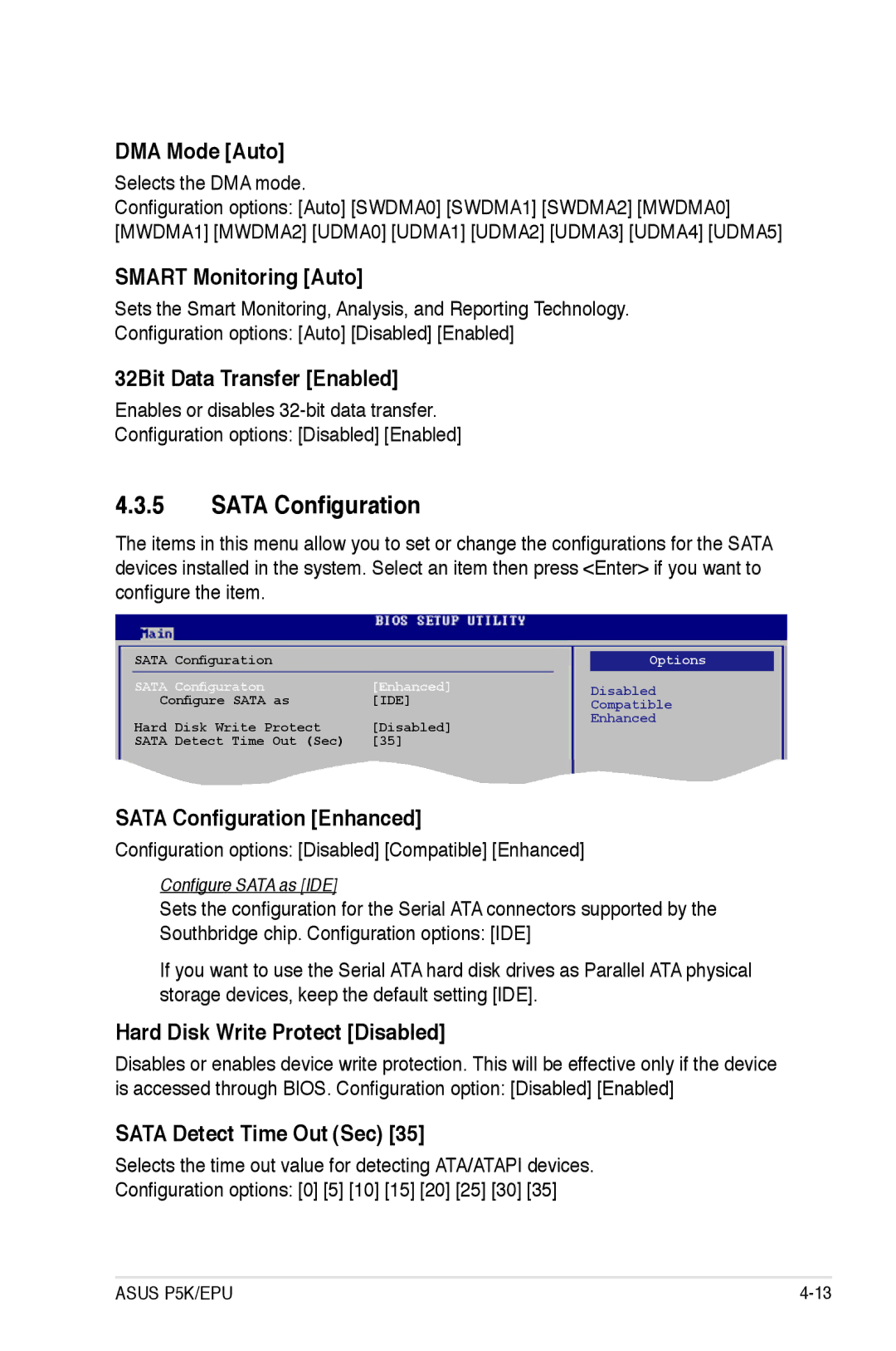 Asus EPU manual Sata Configuration 