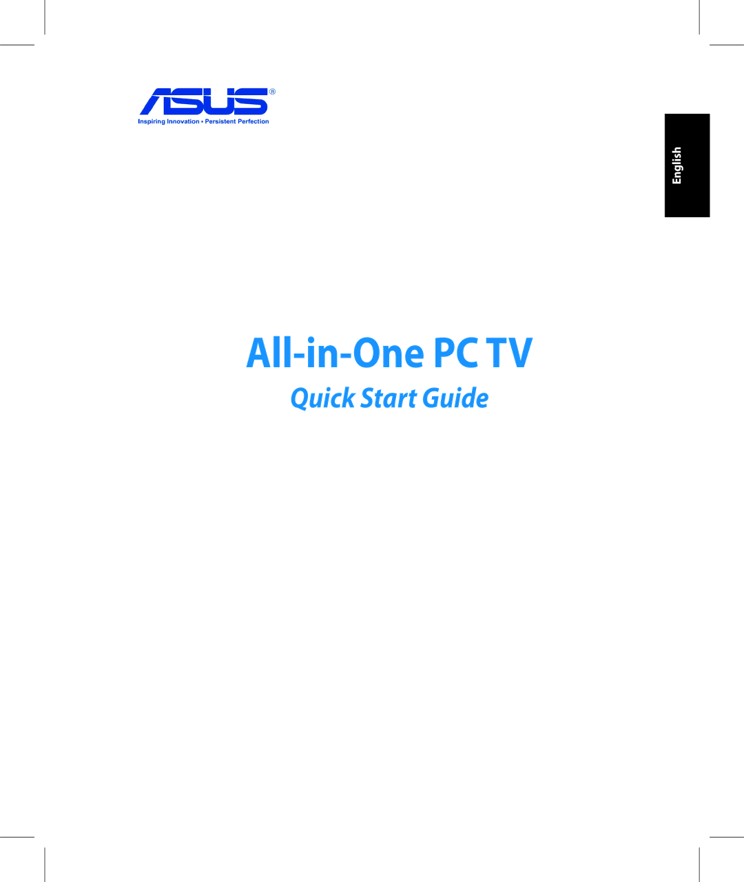 Asus ET2221IUTHB017K quick start All-in-One PC TV, Quick Start Guide 