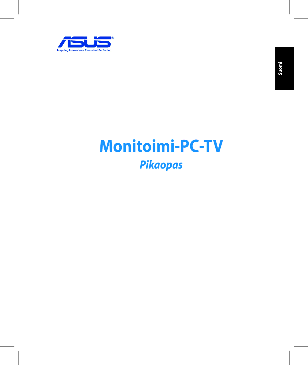 Asus ET2221IUTHB017K quick start Monitoimi-PC-TV, Pikaopas 