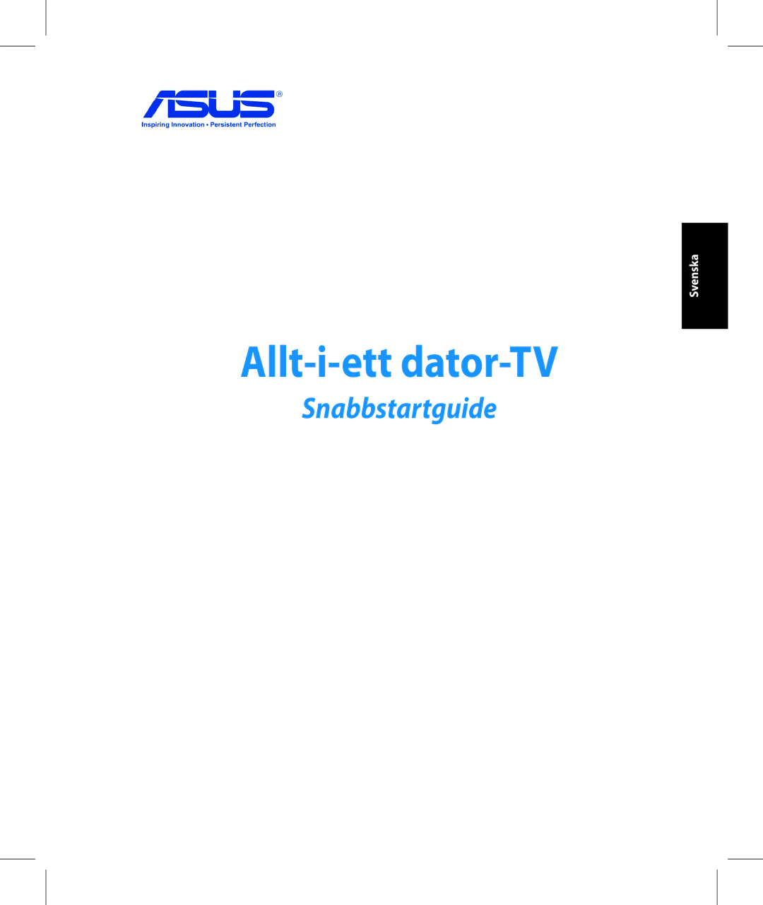 Asus ET2221IUTHB017K quick start Allt-i-ett dator-TV, Snabbstartguide 