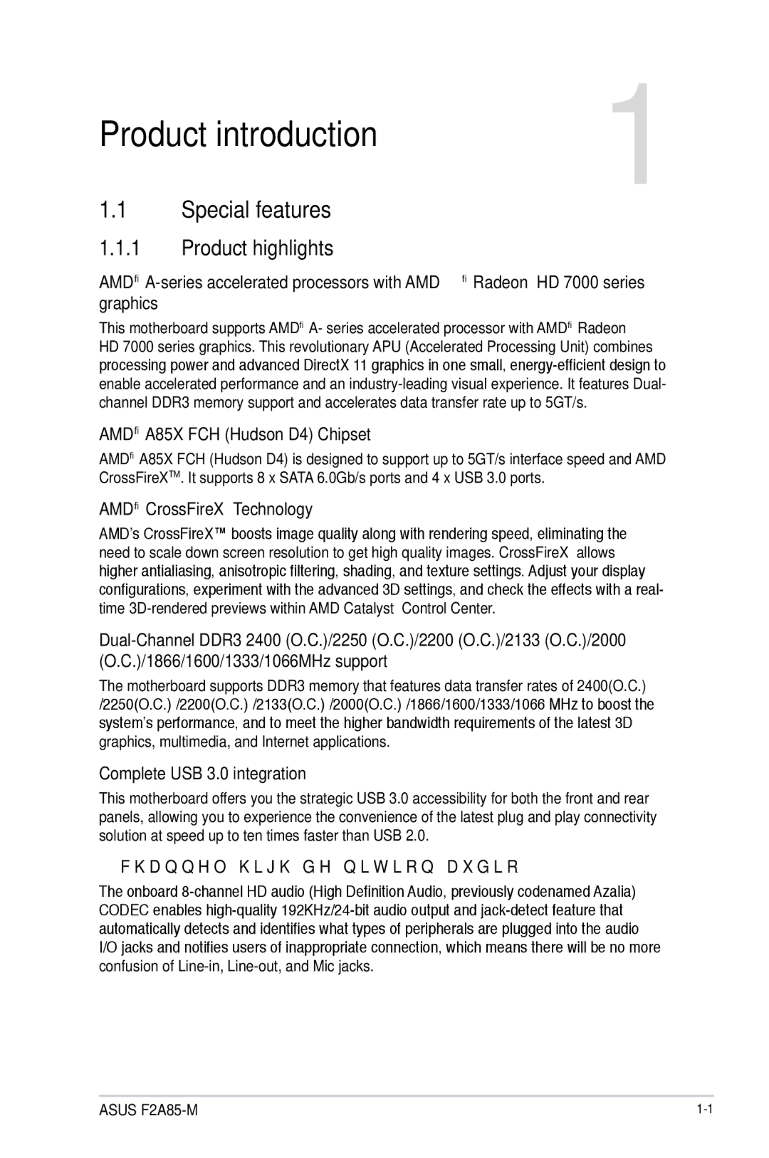 Asus F2A85-M manual Special features, Product highlights 