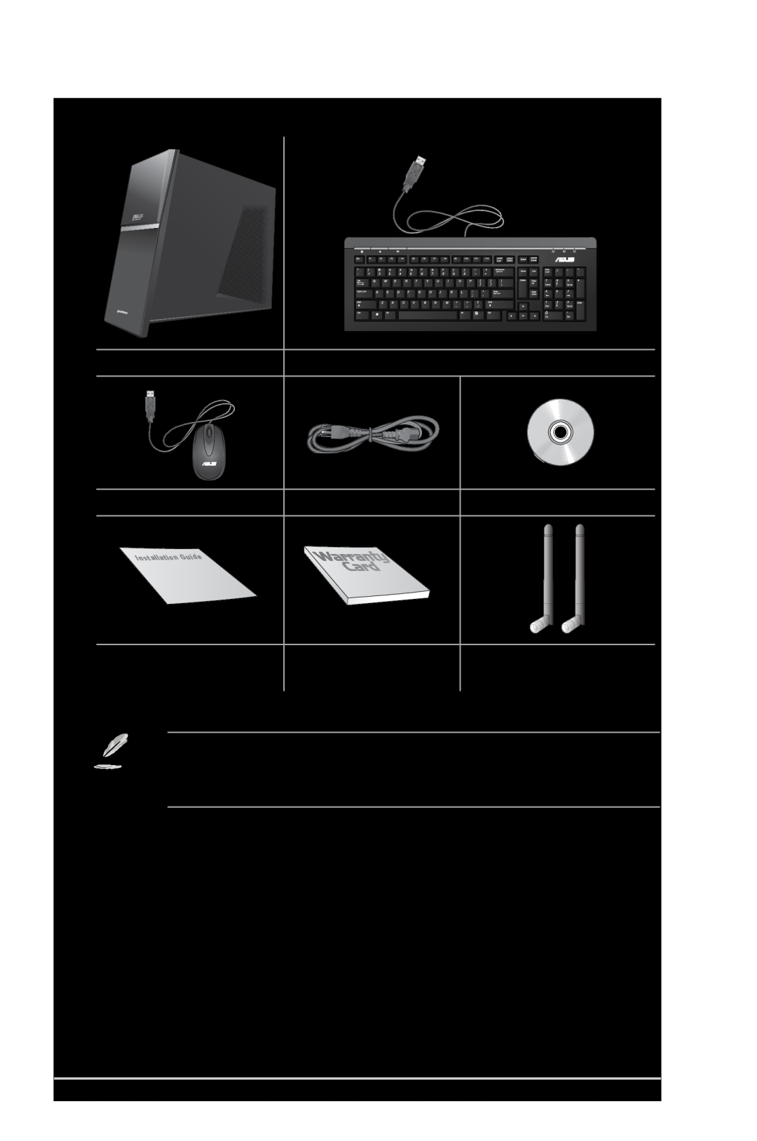 Asus G10AJ manual Package contents, Keyboard 