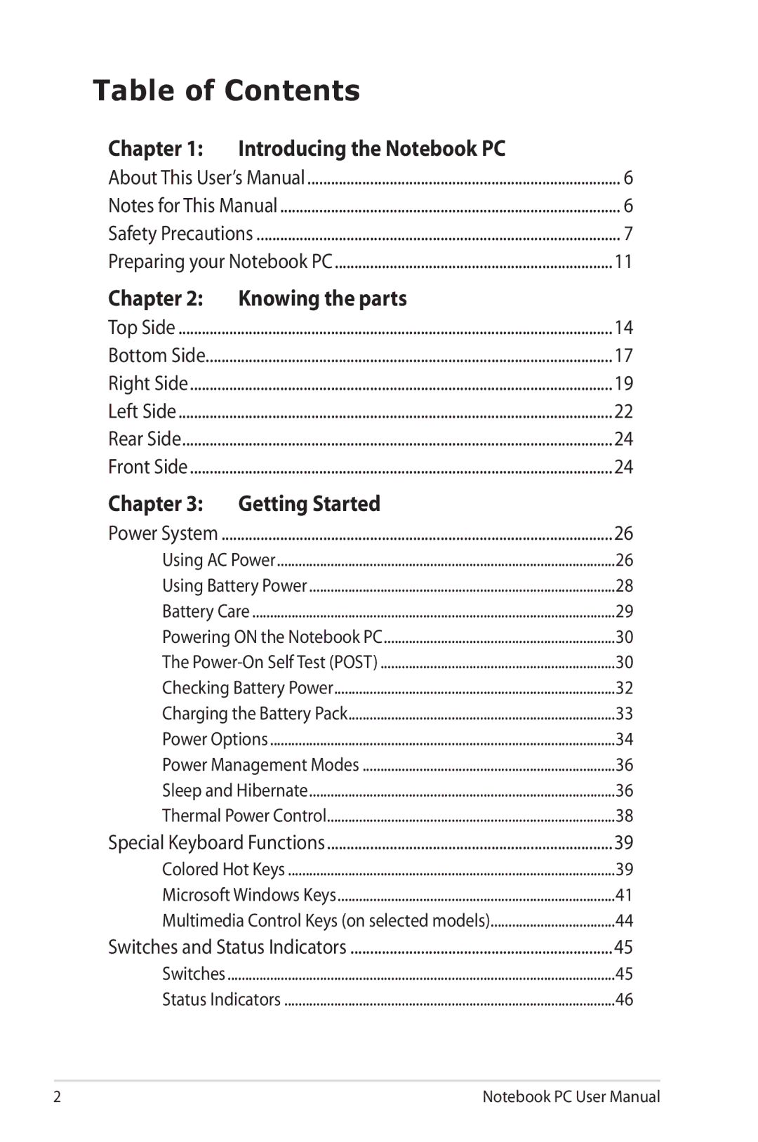 Asus G74SXDH733D user manual Table of Contents 