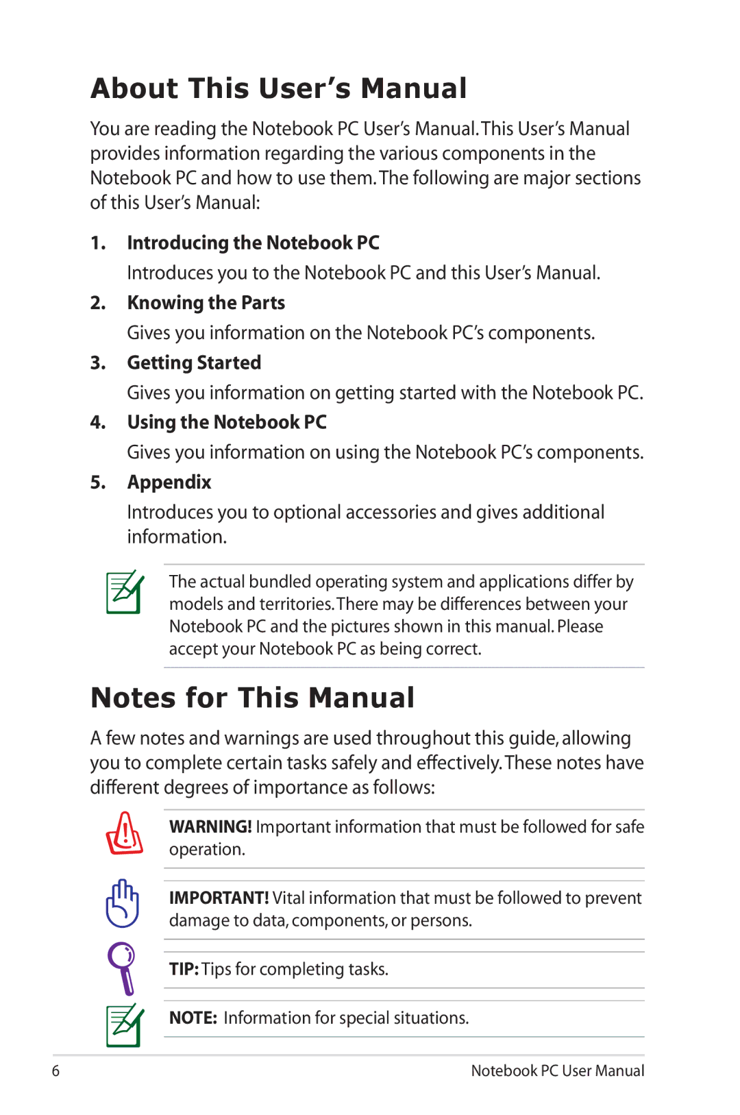 Asus G74SXDH733D user manual About This User’s Manual 