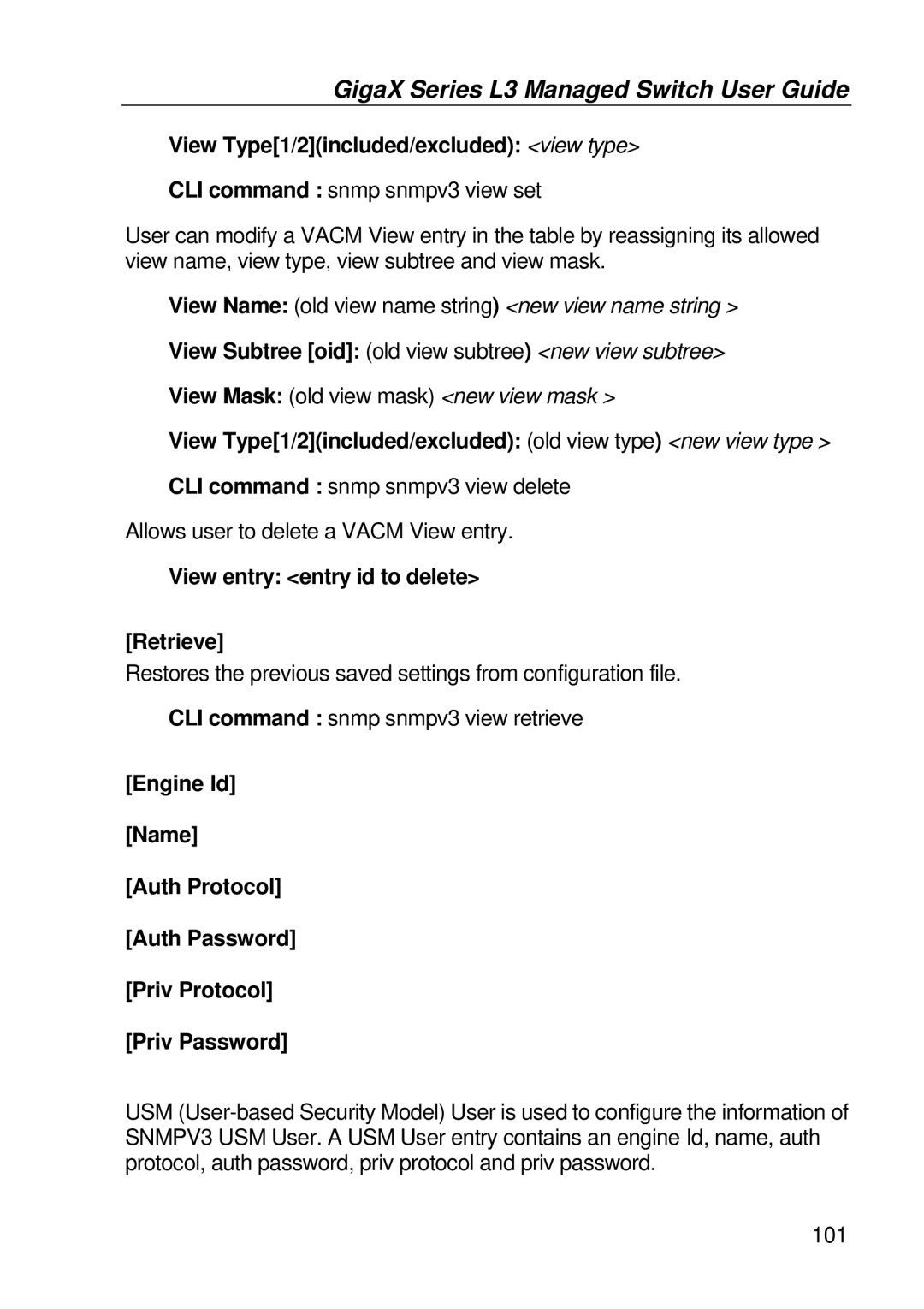 Asus GigaX manual View Type1/2included/excluded view type, View Subtree oid old view subtree new view subtree 