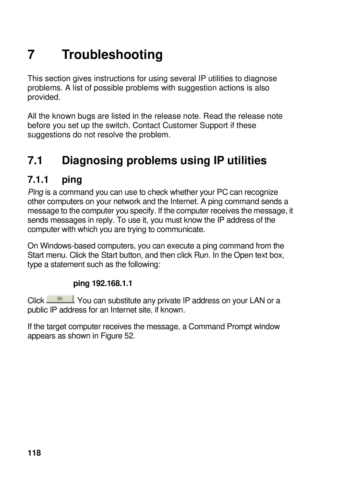 Asus GigaX manual Troubleshooting, Diagnosing problems using IP utilities, Ping, 118 