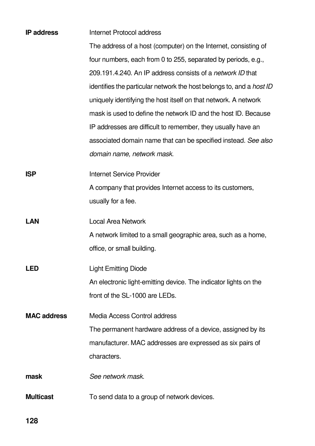 Asus GigaX manual 128, IP address 