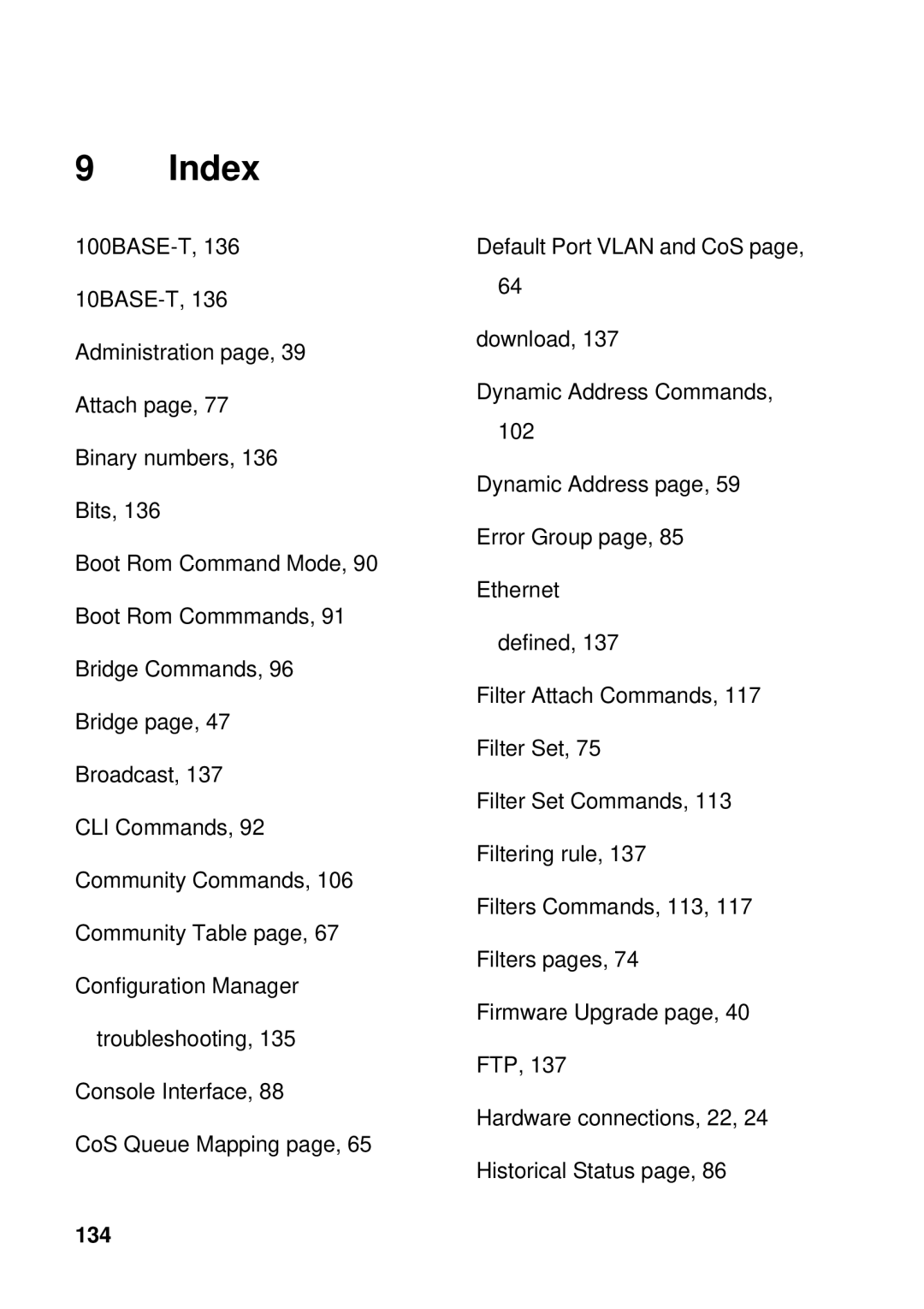 Asus GigaX manual Index, 134 