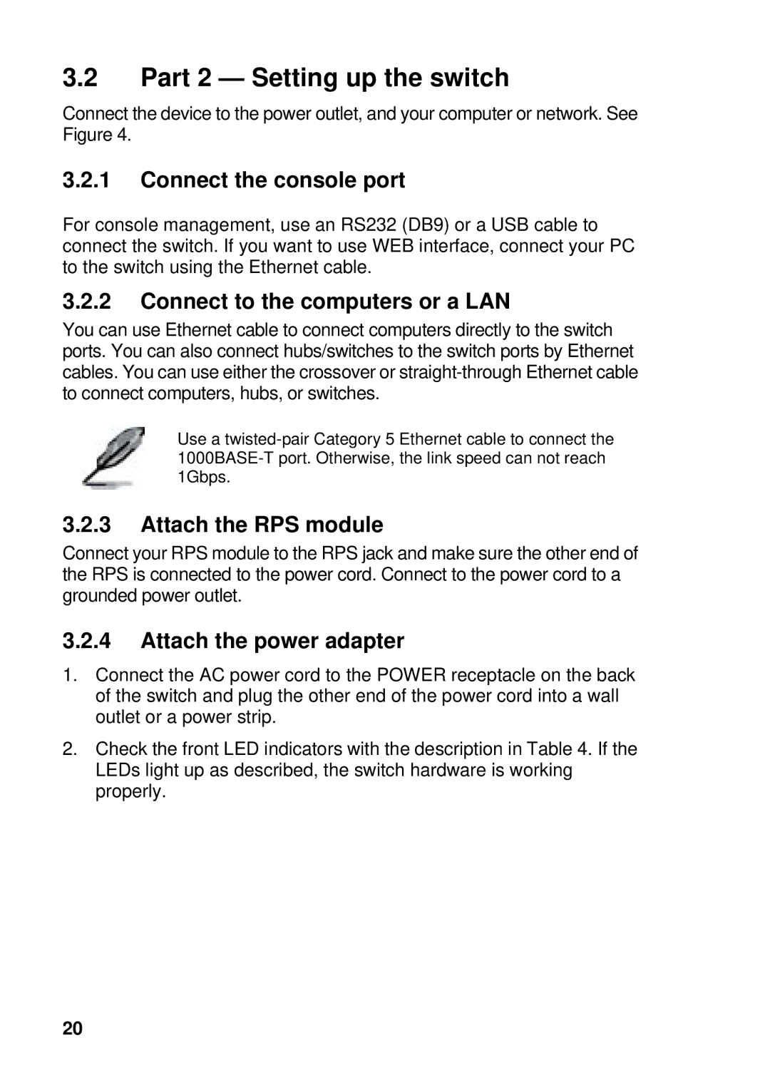 Asus GigaX manual Part 2 Setting up the switch, Connect the console port, Connect to the computers or a LAN 