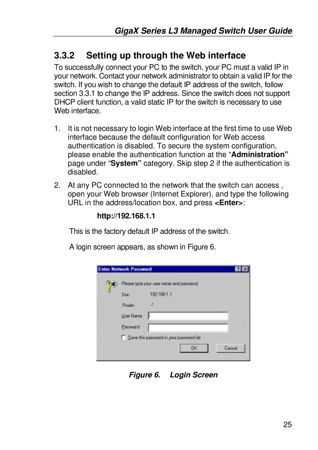 Asus GigaX manual Setting up through the Web interface, Http//192.168.1.1 