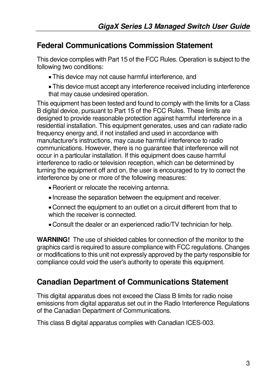 Asus GigaX manual Federal Communications Commission Statement, Canadian Department of Communications Statement 