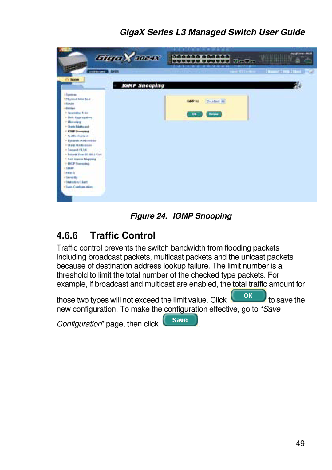 Asus GigaX manual Traffic Control, Igmp Snooping 